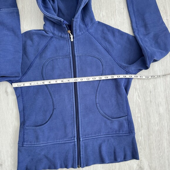 VTG Lululemon Scuba Full-Zip Hoodie 2010 ERA Blue - Women's 8 - Cork Zipper Pull - Picture 6 of 10